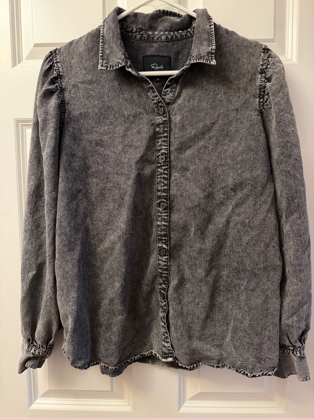 Rails Acid Washed Black Button-Down Shirt